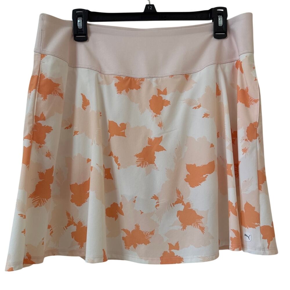 Puma XL Orange & White Skort, a.n.a. A New Approach Large Cap Sleeve Orange Top.